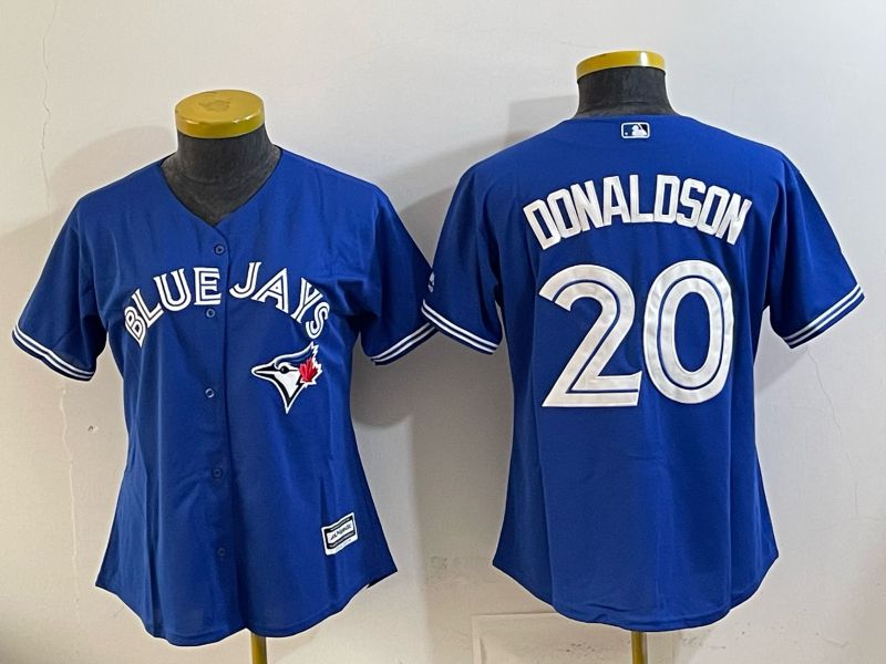 Women 2025 Nike Toronto Blue Jays #20 Donaldson Blue Game MLB Jersey 01